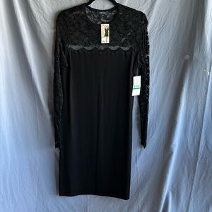Karen Kane Elegant Black Lace Long Sleeve Dress